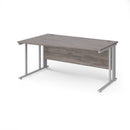 Dams Maestro 25 Wave Desk in grey oak finish with cable-managed leg and modern design.