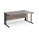 Grey oak Maestro 25 Wave desk by Dams with cable-managed leg and modern design, ideal for a stylish workspace.