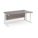 Dams Maestro 25 Wave Desk in grey oak finish with cable-managed leg and modern wave design for office workspace.
