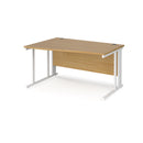 Dams Maestro 25 Wave Desk with cable-managed leg in oak, showcasing its modern design and left-hand configuration.