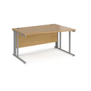 Dams Maestro 25 Wave Desk with cable-managed oak leg, left-hand configuration, sleek modern office desk with wave design