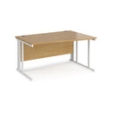Dams Maestro 25 Wave Desk with oak finish, cable-managed leg, left-hand configuration, sleek modern office workspace furniture