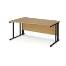 Dams Maestro 25 Wave Desk with cable-managed leg in oak finish, featuring a 1400mm left-hand configuration and modern design.