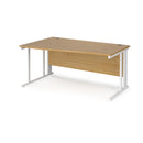 Dams Maestro 25 Wave Desk with oak finish, cable-managed leg, left-hand configuration, modern office workstation.