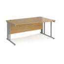 Dams Maestro 25 Wave Desk with cable-managed leg in oak finish, left-hand configuration and sleek modern design
