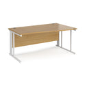 Dams Maestro 25 Wave Desk with cable-managed leg in oak finish, featuring a sleek, modern design and left-hand configuration.