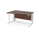 Dams Maestro 25 Wave Desk with cable-managed leg in walnut finish, featuring a spacious design and sleek modern style.