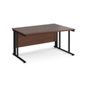 Walnut Maestro 25 Wave Desk by Dams with cable-managed leg and left-hand design, showcasing sleek modern office furniture.