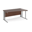 Dams Maestro 25 Wave Desk with cable-managed leg in walnut finish, left-hand configuration, modern office furniture.