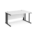 White Maestro 25 Wave desk by Dams with cable-managed leg, featuring a modern wave-shaped tabletop for stylish office workspace