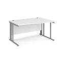 White Maestro 25 Wave Desk with cable-managed leg by Dams, showcasing smooth surface and modern ergonomic design.