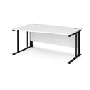 Dams Maestro 25 Wave desk in white with cable-managed legs, featuring a modern wave-shaped tabletop and sleek design.