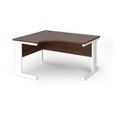 Dams Vivo ergonomic walnut desk with smooth wooden surface and modern design, ideal for home or office workspace.