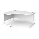 White Dams Contract 25 ergonomic desk with cantilever legs, showcasing a sleek and modern office workspace setup.