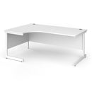 White Dams Contract 25 ergonomic office desk with cantilever legs, featuring a spacious work surface and modern design.