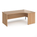 Dams Contract 25 ergonomic beech desk with panel leg, featuring a spacious work surface and modern design.