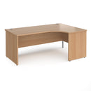 Dams Contract 25 ergonomic beech desk with panel leg, featuring a spacious work surface and sturdy design.