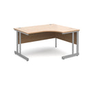 Dams Momento ergonomic desk with beech finish, cantilever leg and left-hand configuration, suitable for modern office setups.