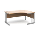 Dams Momento ergonomic desk with cantilever leg in beech finish, showing a spacious workspace and modern design.