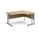 Dams Momento ergonomic oak desk with cantilever leg, 1400mm length, left-hand design, modern office furniture.