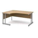 Dams Momento ergonomic oak desk with cantilever leg, 1400mm length, left-hand configuration, modern office furniture.