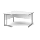 White Momento ergonomic desk with cantilever legs by Dams, featuring a spacious work surface and modern design.