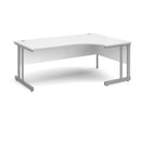 White Dams Momento ergonomic desk with cantilever legs, featuring a spacious workspace and modern design.