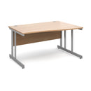 Dams Momento Wave desk with cantilever leg in beech wood, showcasing its sleek, modern design and smooth surface.