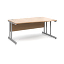 Dams Momento Wave desk with cantilever leg in beech wood, featuring a sleek, modern design and left-hand configuration.
