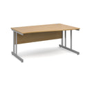 Dams Momento Wave desk with oak finish, cantilever leg design, 1400mm left-hand configuration, modern office furniture piece