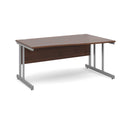 Walnut Momento Wave Desk with cantilever leg by Dams, featuring a sleek, modern design and smooth surface in a natural wood finish.