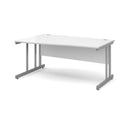 Dams Momento Wave Desk with white finish and cantilever legs, modern office furniture with sleek design and smooth surface.