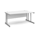 White Dams Momento Wave Desk with cantilever legs, sleek modern office desk with smooth surface and stylish design