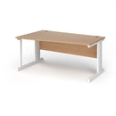 Dams Vivo Wave Desk in beech wood with curved design and smooth surface, ideal for modern home or office workspace.