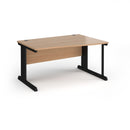 Dams Vivo Wave Desk in beech wood finish, featuring a modern curved design and smooth surface for workspace comfort.