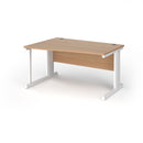 Dams Vivo Wave Desk in Beech wood with a sleek, curved design, showcasing its modern workspace appeal.