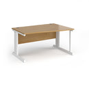 Dams Vivo Wave Desk in Oak wood finish with smooth curved edges and modern design, ideal for home or office workspace.