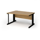 Dams Vivo Wave Desk in oak wood with a curved modern design and smooth surface, ideal for home or office workspace.