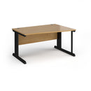 Dams Vivo Wave Desk in oak finish with curved wood design and sleek workspace surface.