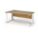 Dams Vivo Wave Desk in oak wood finish with curved design and smooth surface, ideal for modern home or office workspace.