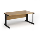 Dams Vivo Wave Desk in oak wood with a curved modern design and smooth surface, ideal for home or office workspace.