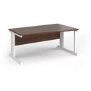 Dams Vivo Wave Desk in walnut wood with smooth curved design and sturdy legs, ideal for modern office or home workspace.