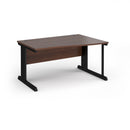 Dams Vivo Wave Desk in walnut finish with sleek, curved design and modern wood surface for stylish workspace."