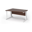 Dams Vivo Wave Desk in walnut wood with sleek, modern design and smooth curved edges.