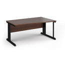 Dams Vivo Wave Desk in Walnut with sleek curved design and natural wood finish, ideal for modern home or office workspace.
