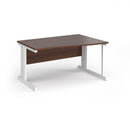 Dams Vivo Wave Desk in walnut finish showing smooth wooden surface and modern curved design for home or office workspace