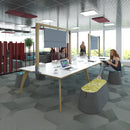 Enable Worktable With Solid Oak Legs - Onyx Grey - NWOF