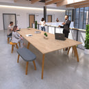 Enable Worktable With Solid Oak Legs - White - NWOF