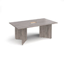 Arrow Head Rectangular Boardroom Table With Central Cut-Out - Grey Oak - NWOF