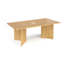 Arrow Head Rectangular Boardroom Table With Central Cut-Out - Oak - NWOF